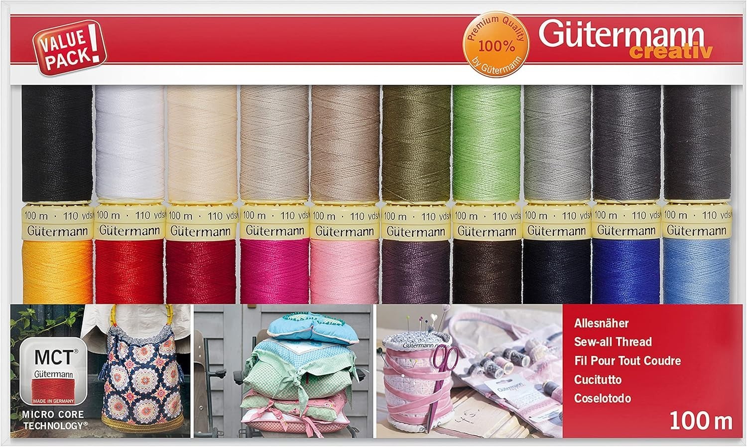 Gütermann Creative Sew-All Thread Value Pack – 20 Spools (100m Each) 734015-1