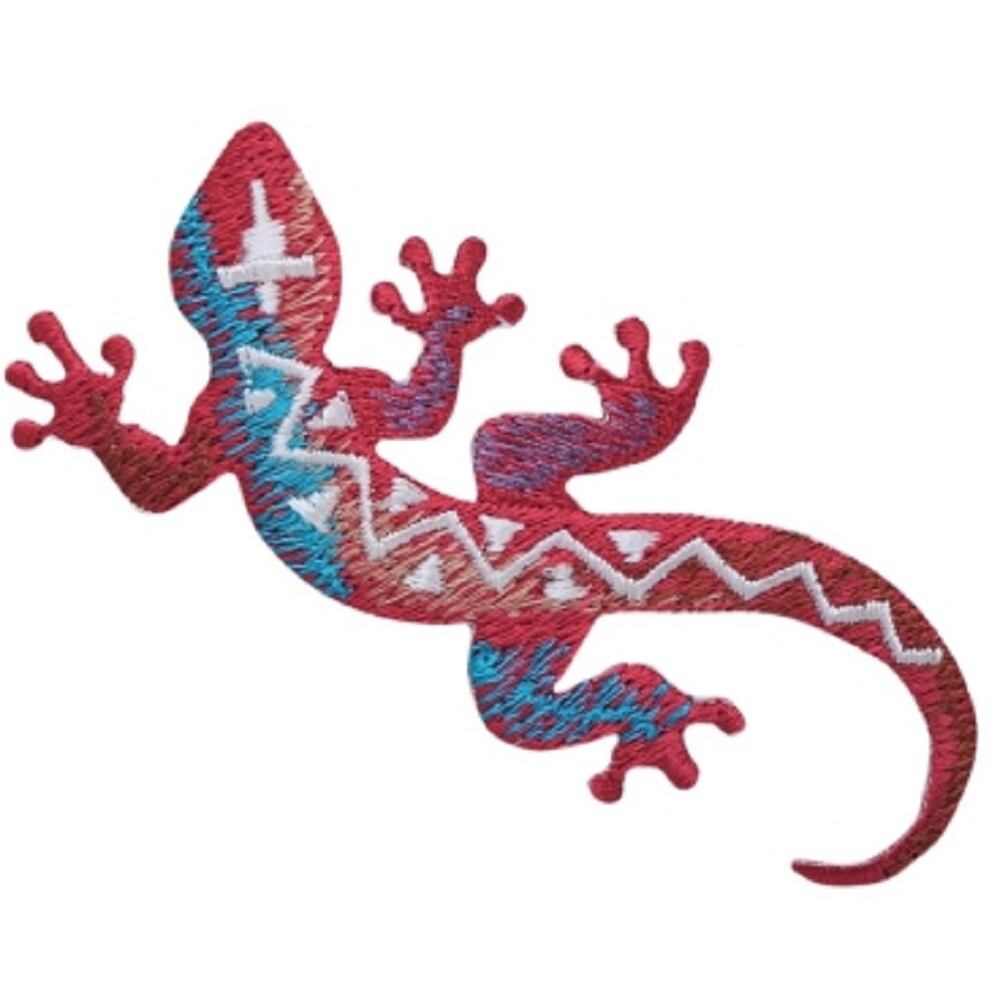 Lizard Applique Patch – Southwest, Reptile Badge 3″ (Iron on)