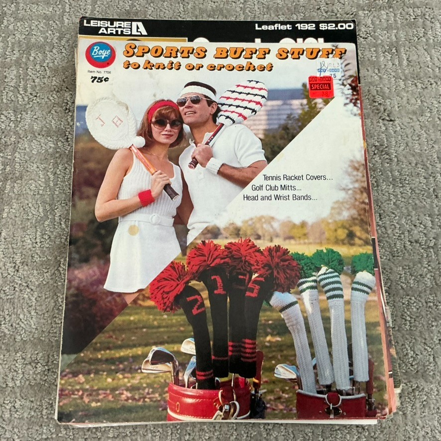 Lot 12 Vintage Knitting Crochet Craft Pattern Books Leisure Arts McCalls Lily