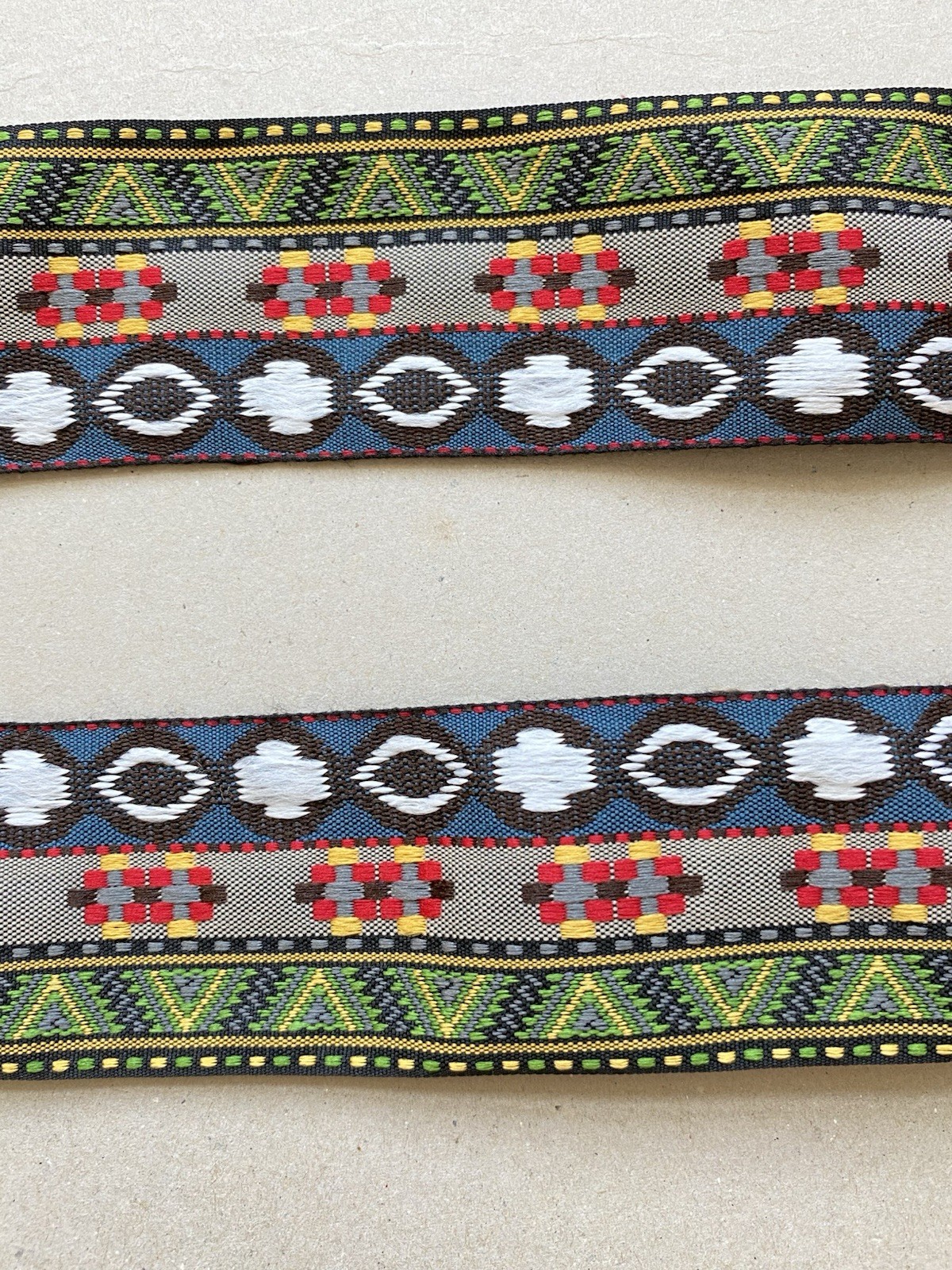 2 Yards Multicolor Jacquard Ribbon Trim for Sewing/Crafts/Belts/JG02/1.5″ Wide