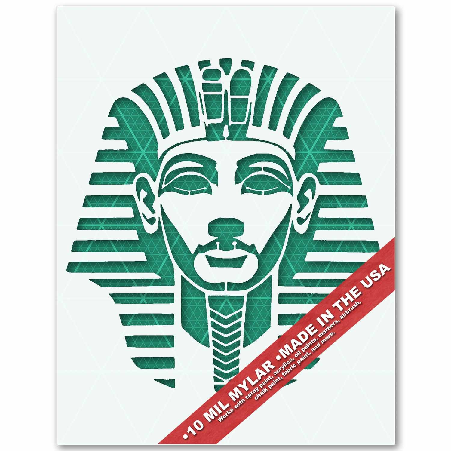 Egyptian Pharaoh Stencil – King Tut Mask Ancient Egypt 10 Mil Mylar