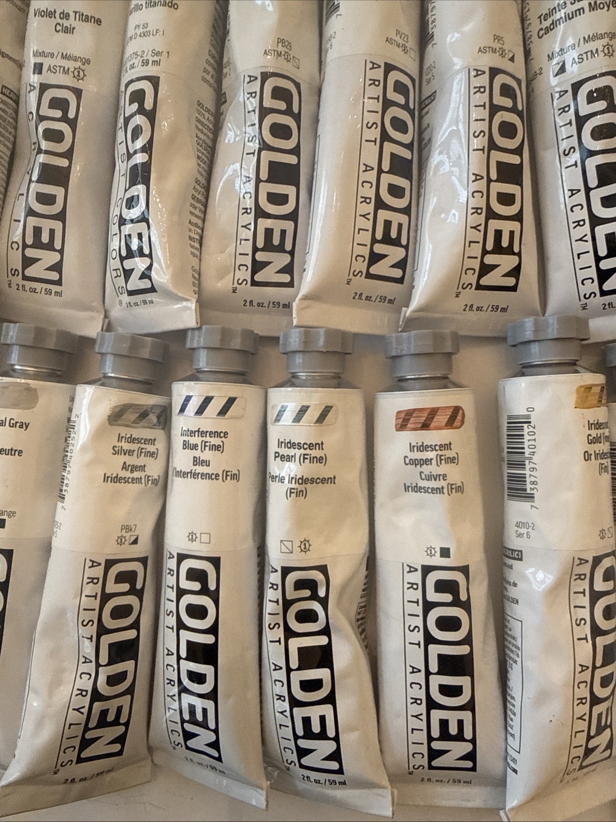 LOT OF 50 GOLDEN Acrylic Artist Colors Paints 2fl oz Tubes *NEW *FREE SHIPPING!