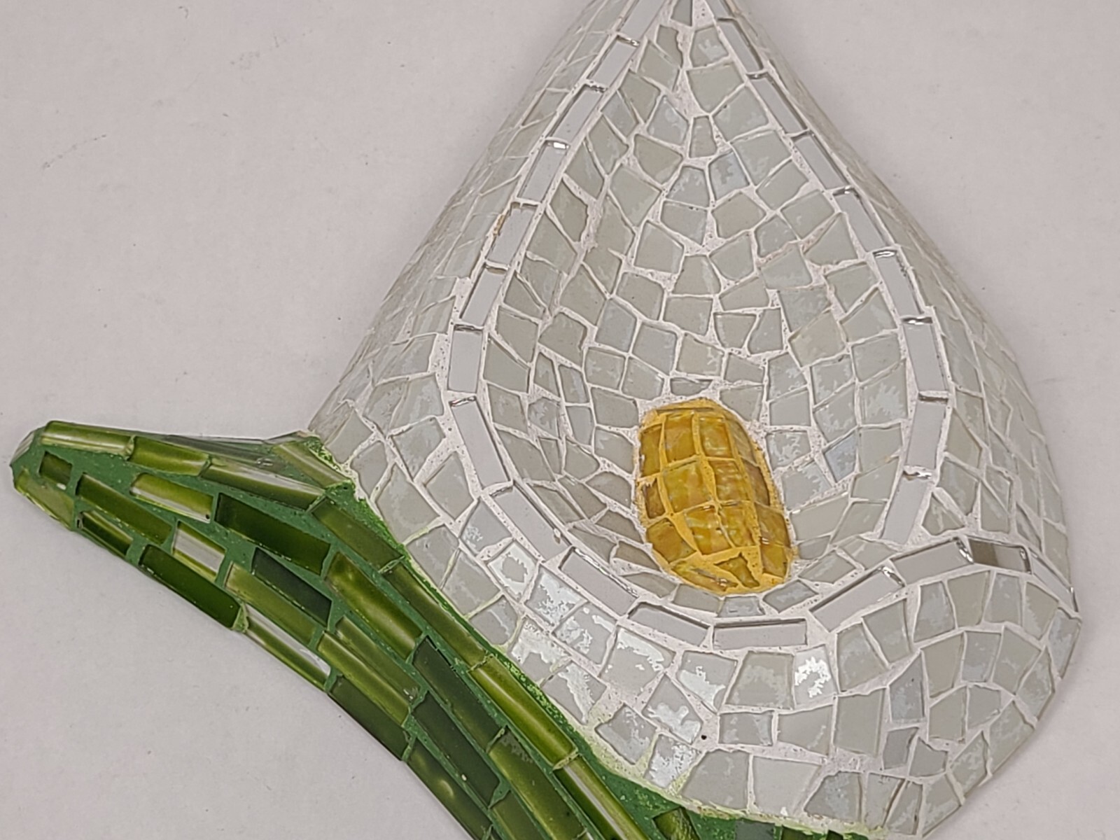 Handmade Mosaic Art Calla Lily Wall Hanger Decorative White Flower Floral Decor