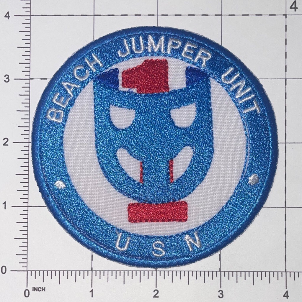 USN Beach Jumper Unit 1 Patch Hook & Iron-On Repro New A168