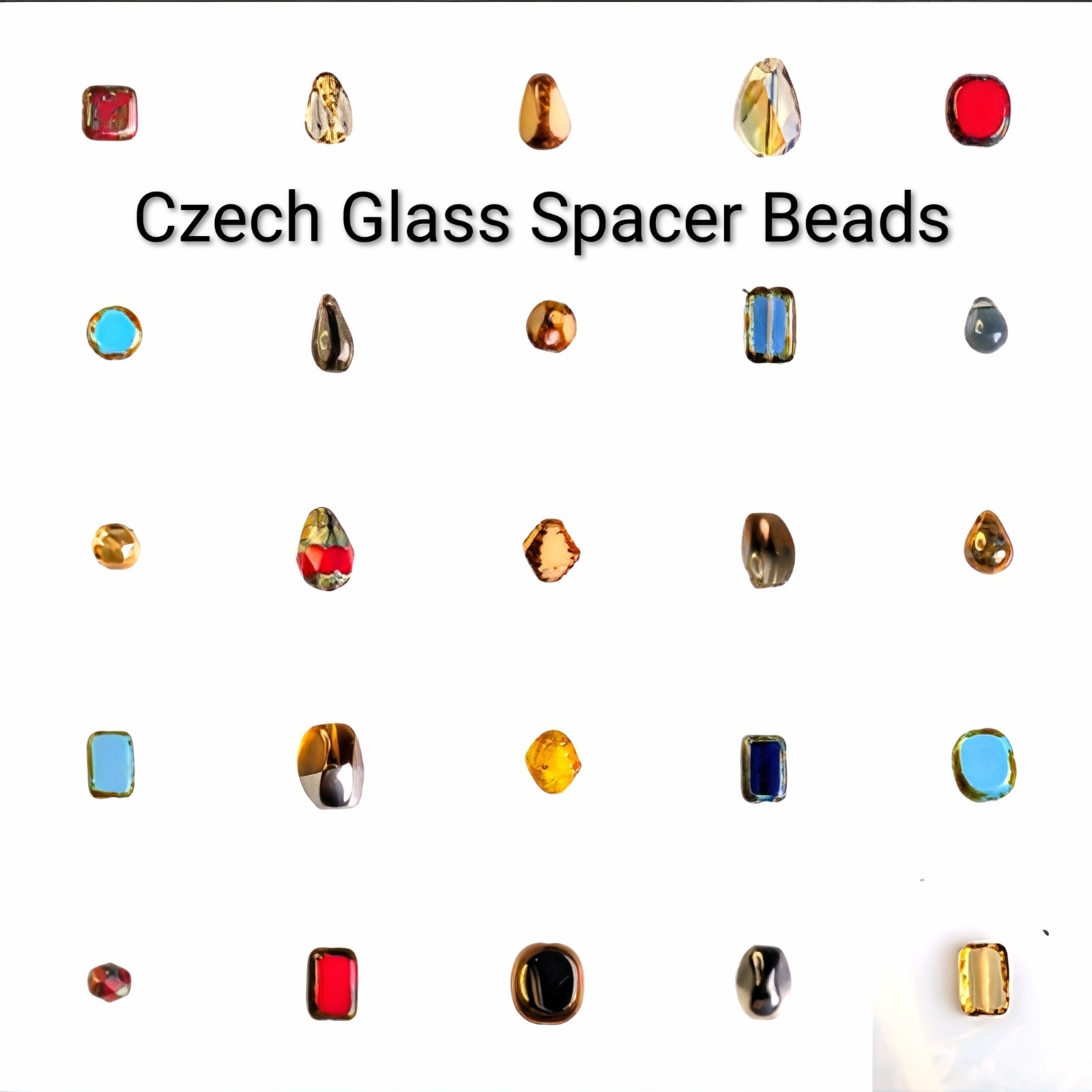 Spacer Beads Vintage M. Haskell English Cut, Rice, Faceted 3-8mm 45-80ct