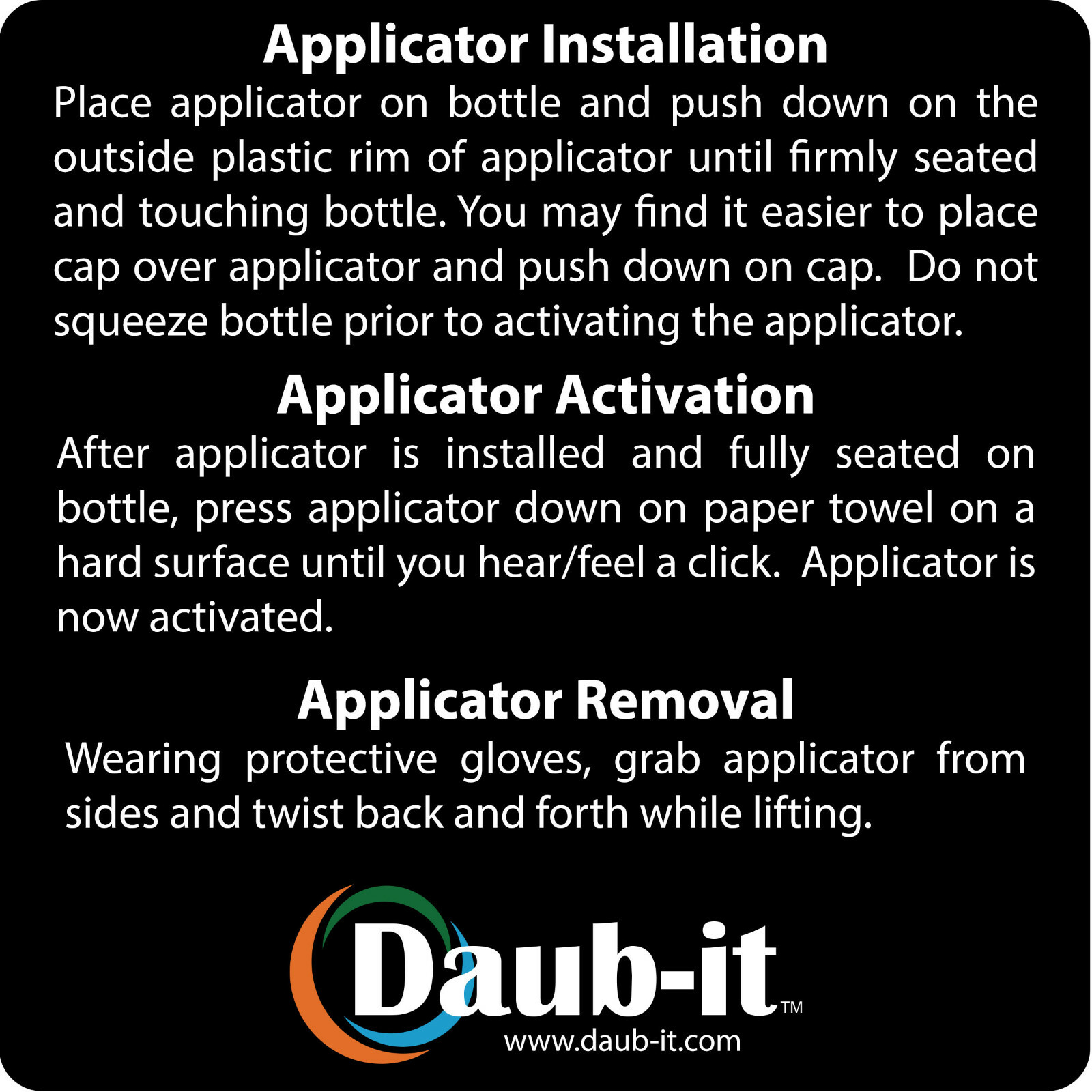 Daub-it Empty Bottle with Mohair Dauber Applicator – 3 Pack – 2 oz. -HDPE