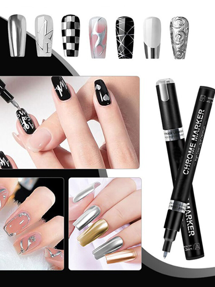 Metallic Liquid Chrome Mirror Marker Pens Waterproof Paint Pen Craftwork DIY Pen