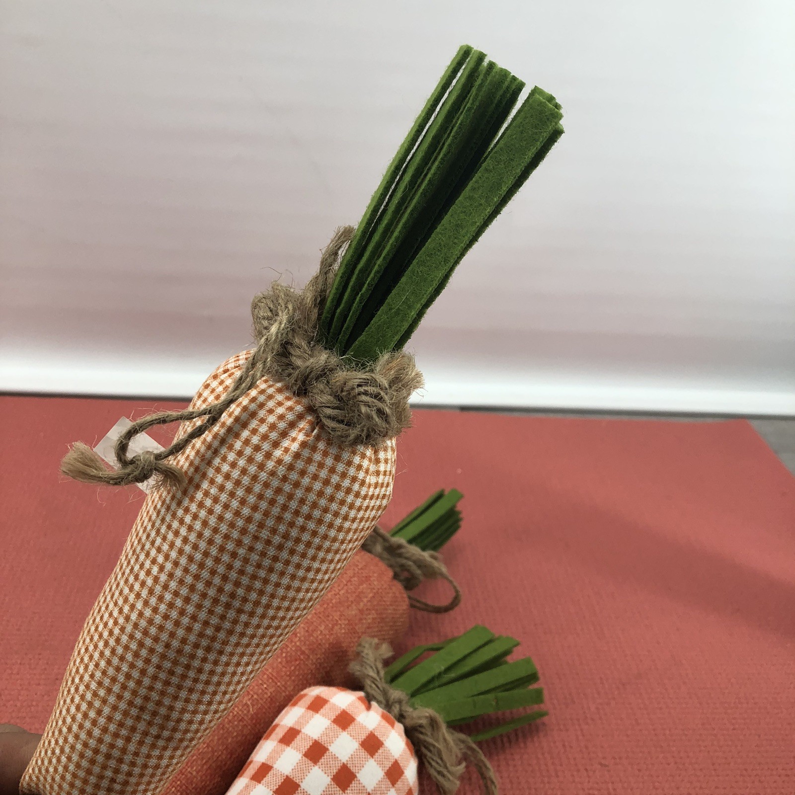 Lot Of 5 Orange Fabric Plush Carrots 🥕 🥕 With Felt Green Tops Decor Or Crafts