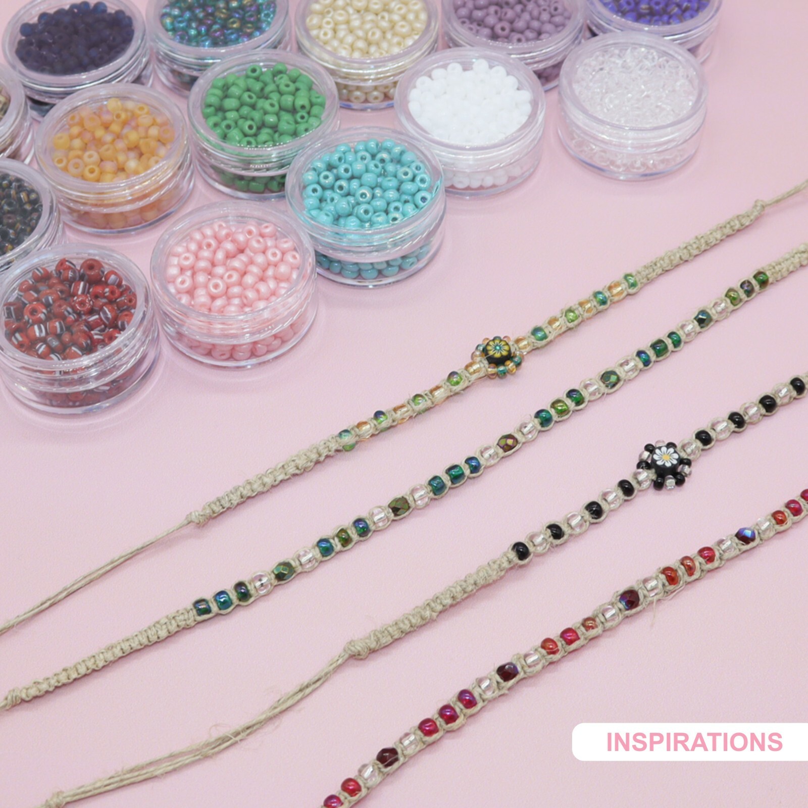 Fun-Weevz 6/0 Glass Seed Beads for Jewelry 18 Colors Glass Mini Beads for Adults