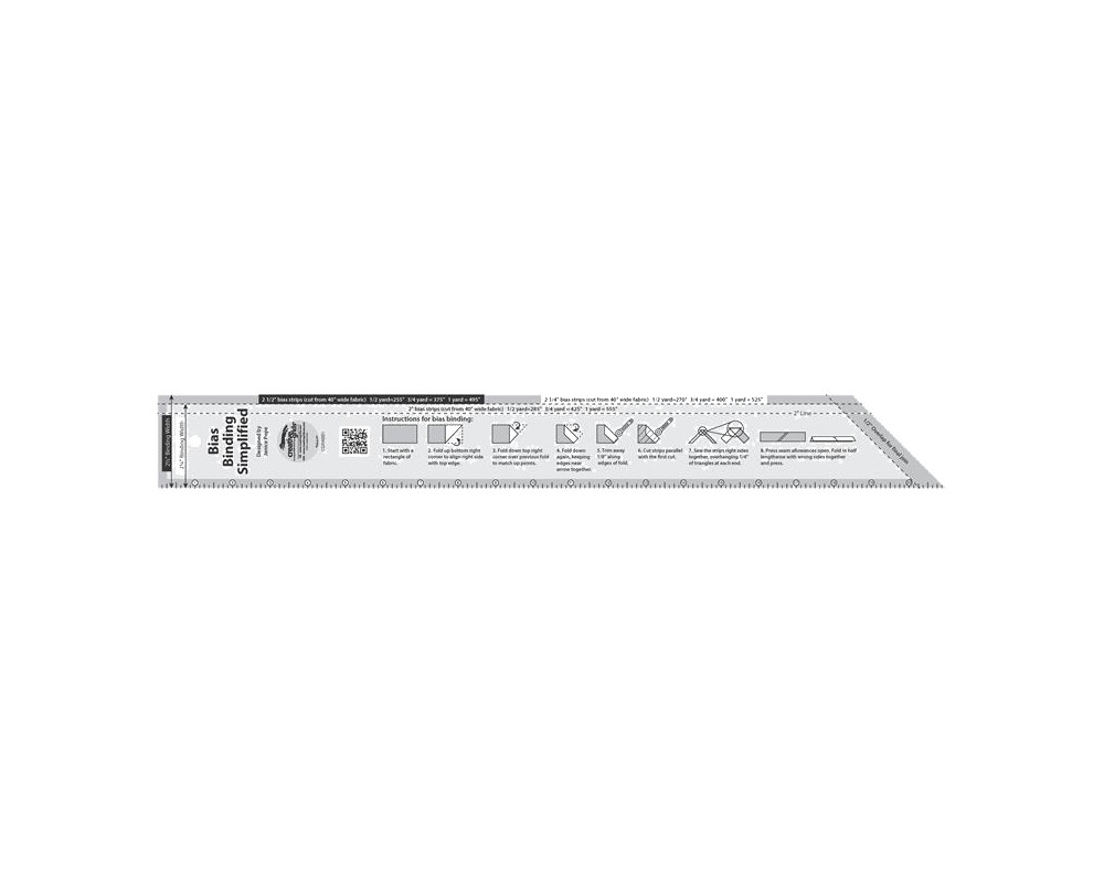 Creative Grids Bias Binding Simplified Sewing & Quilting Ruler CGRABB1