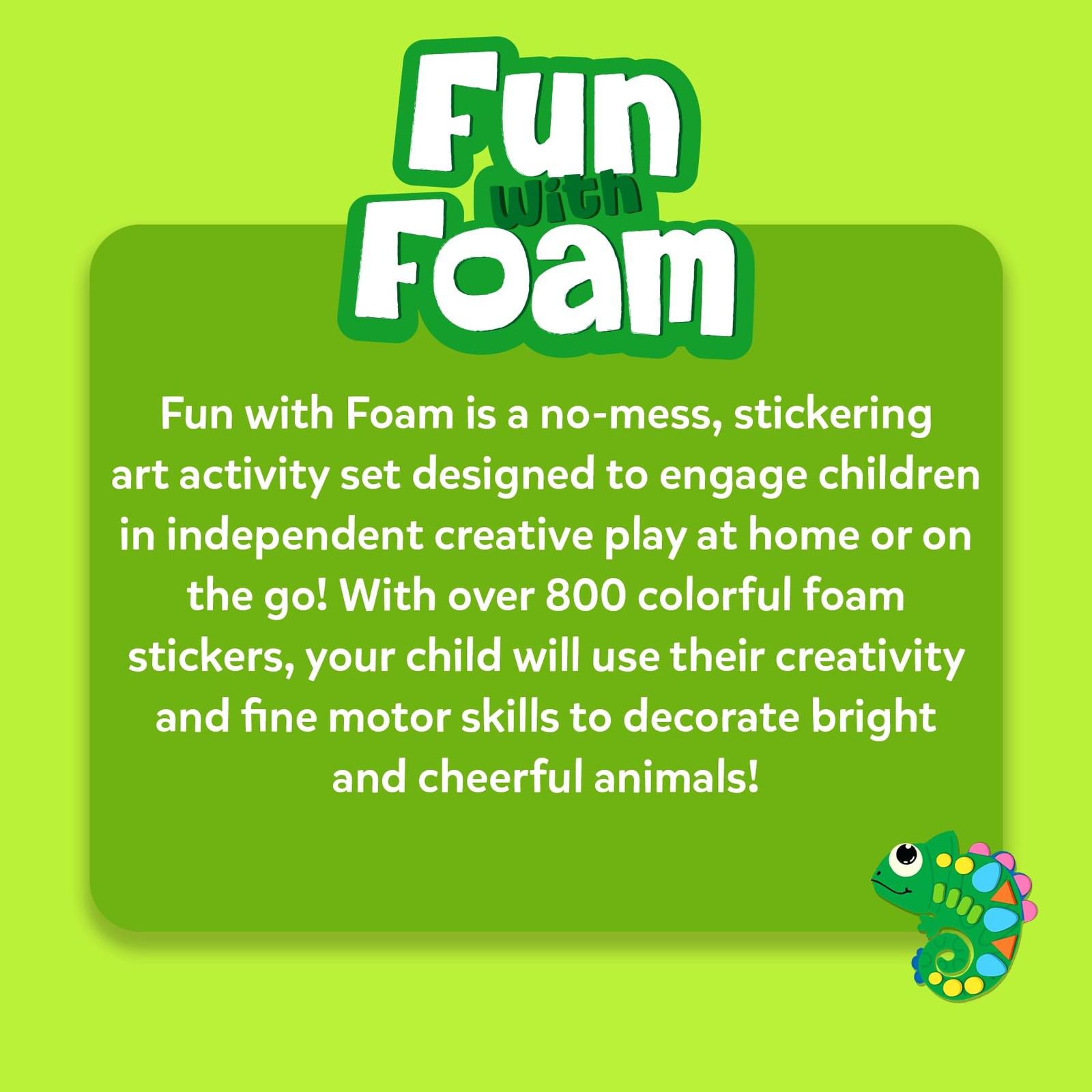 Foam Sticker Art Activity – Animals, Mess-Free Fun for Kids, 800+ 3D Foam Sti…