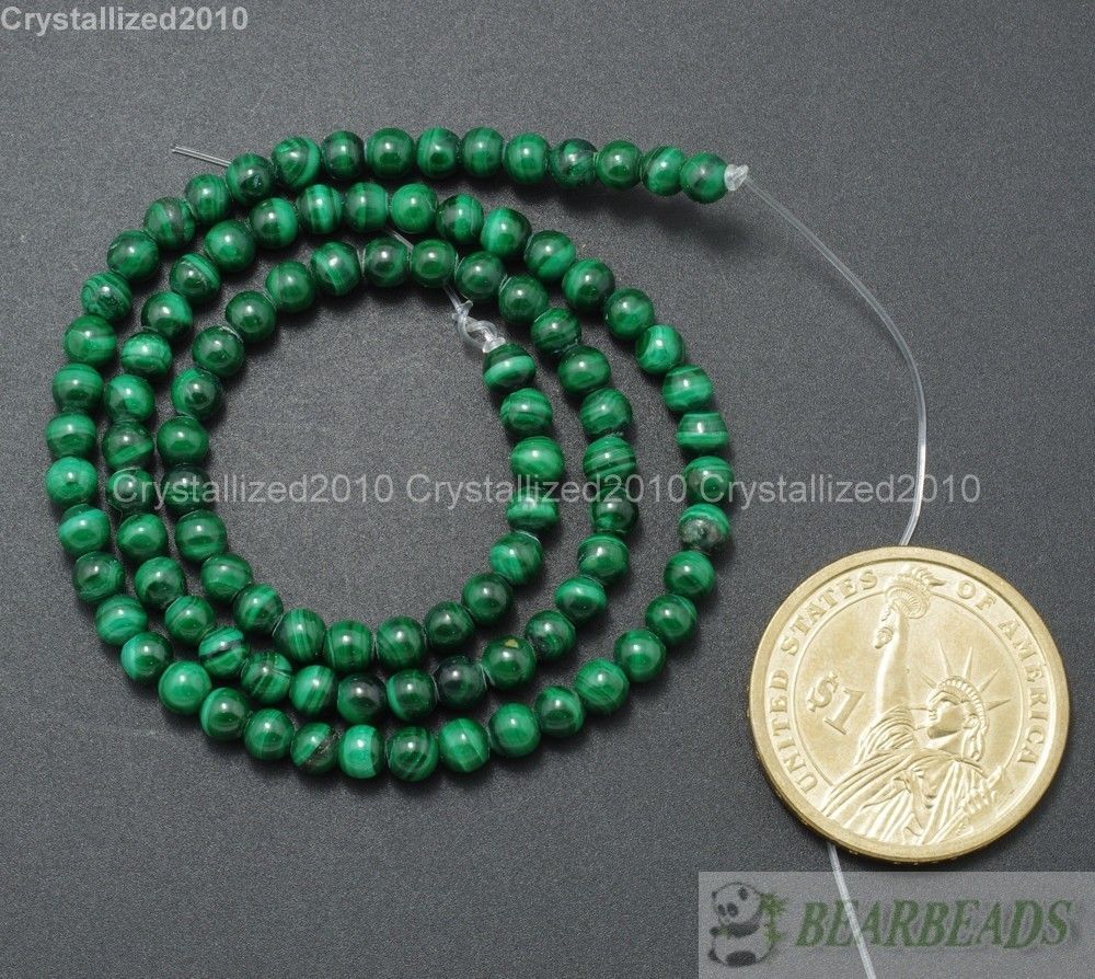 Grade AAA Natural Malachite Gemstone Round Beads 4mm 6mm 8mm 10mm 12mm 15.5″