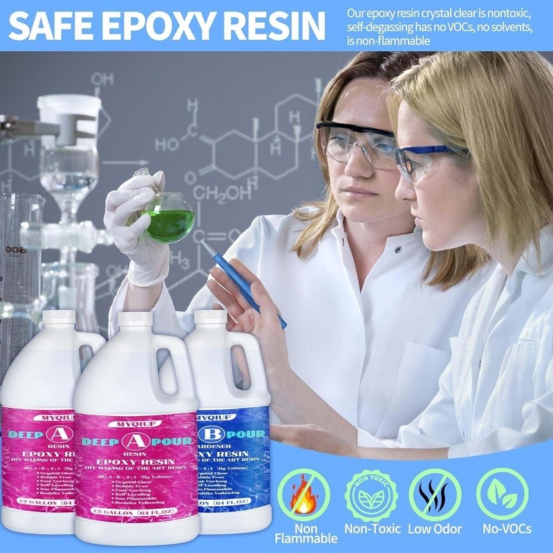 Deep Pour Epoxy Resin Kit 2:1 Durable UV Resistant Clear Casting Art Crafts New