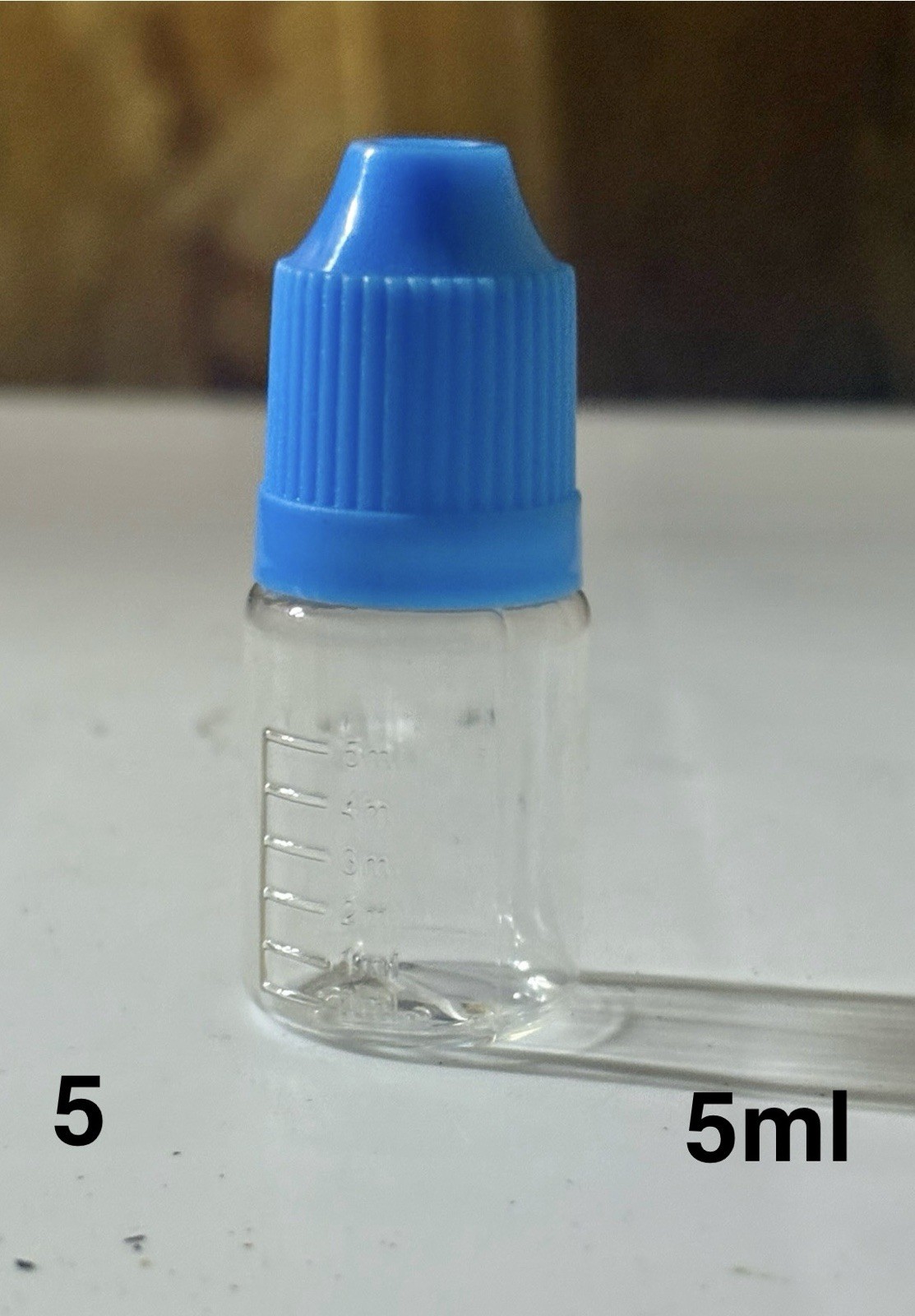 5ml Clear Plastic Dropper Bottle with Blue Cap