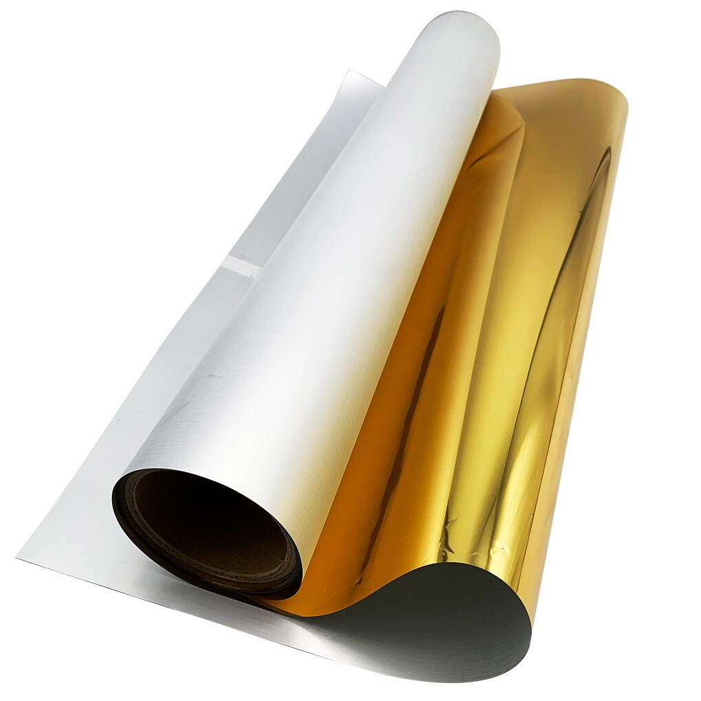 US Stock CALCA 24in x 65.6ft DTF Transfer Gold / Silver Foil Film Roll,Cold Peel