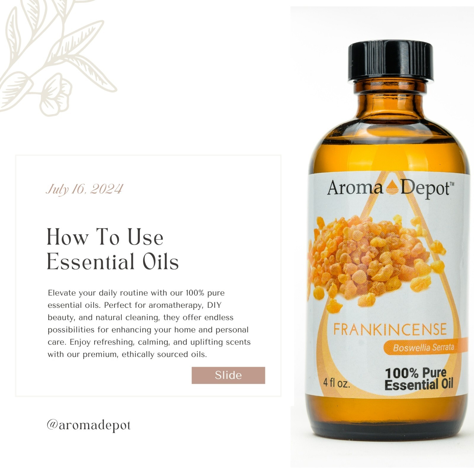 Frankincense Essential Oil Therapeutic Grade 100% Pure Natural Aceite Esencial