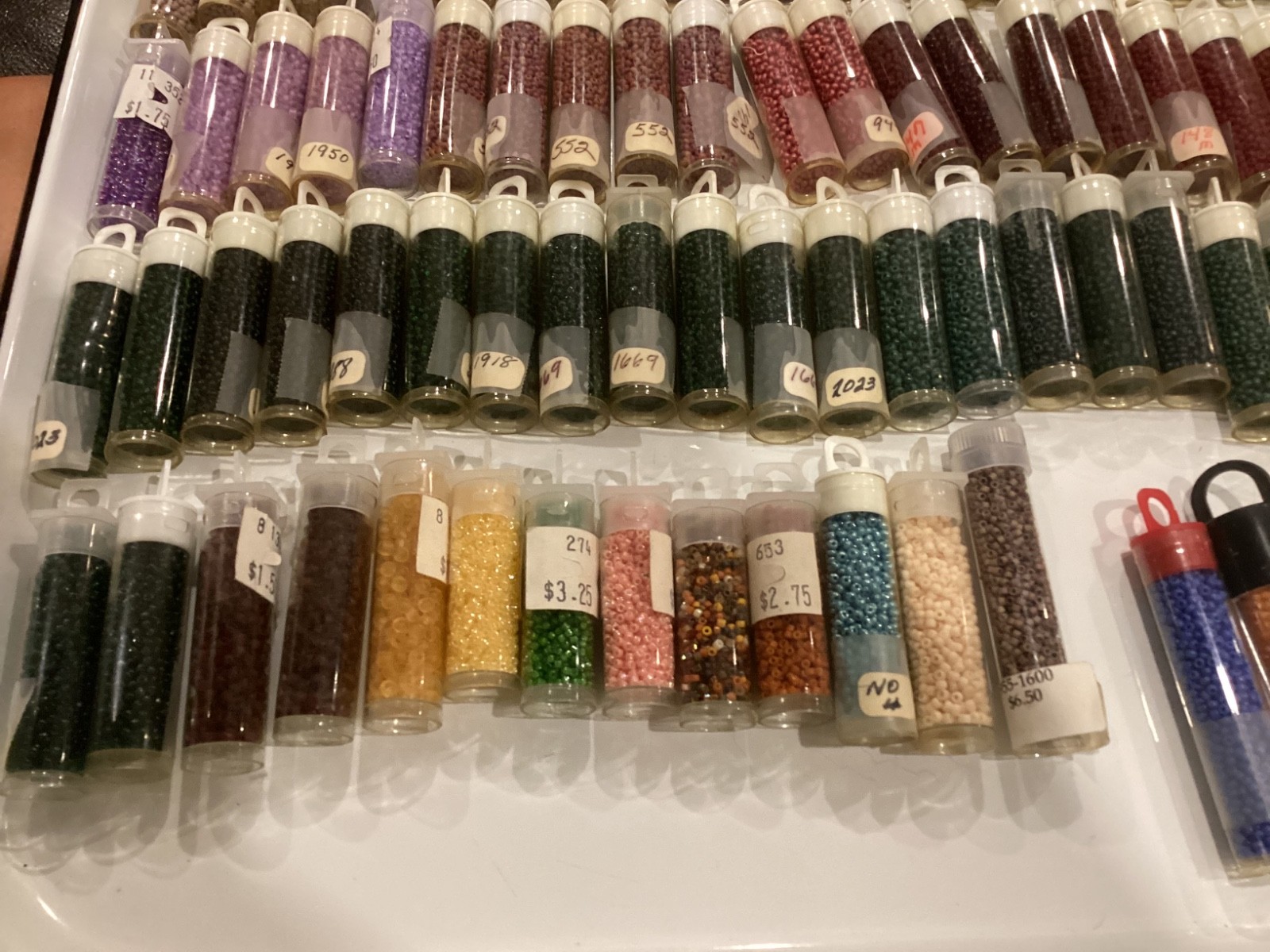 Bulk Vintage Craft Glass Seed Bead Lot 100 Tubes Multiple Colors New Old Stock