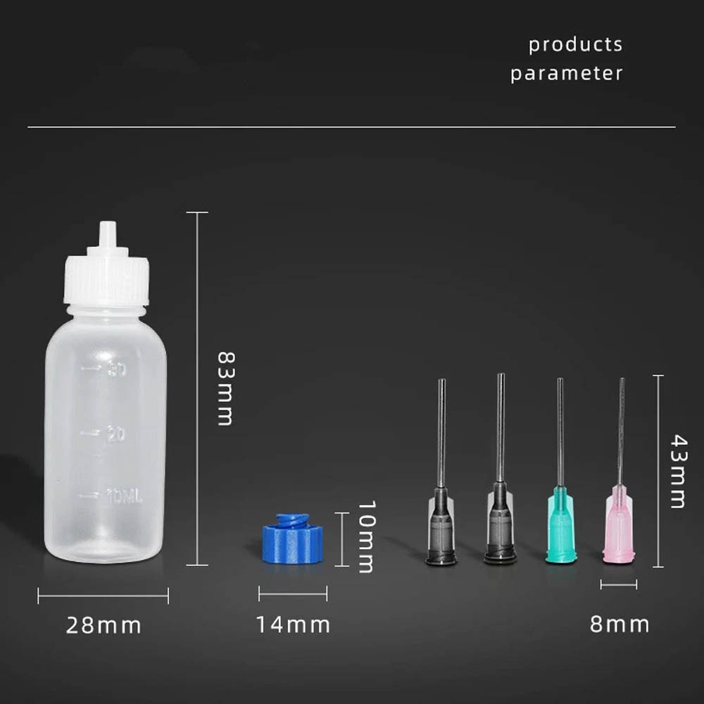 6Pc 30ml Clear Precision Applicator Bottle ,12Pcs Needle Tip, Squeeze Bottle NEW