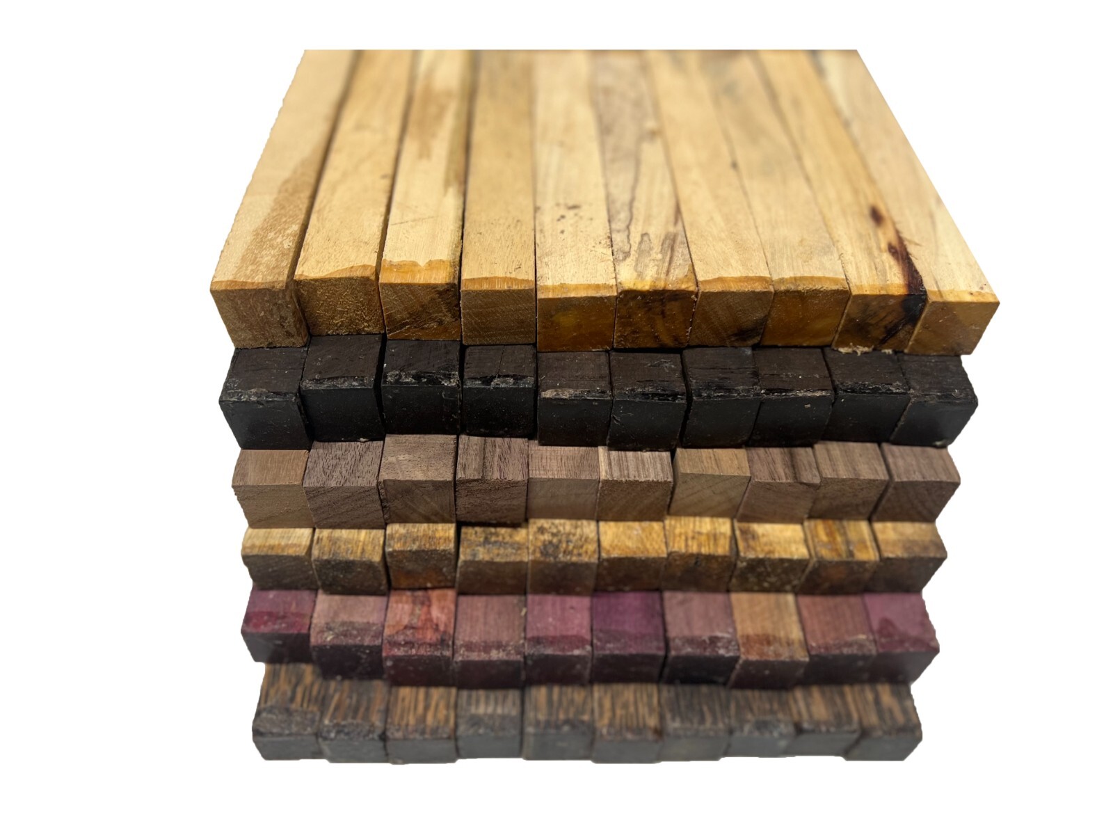 6 SPECIES, EXOTIC WOOD ZONE PACK OF 60 PEN BLANKS WOOD TURNING 3/4″ X 3/4″ X 6″