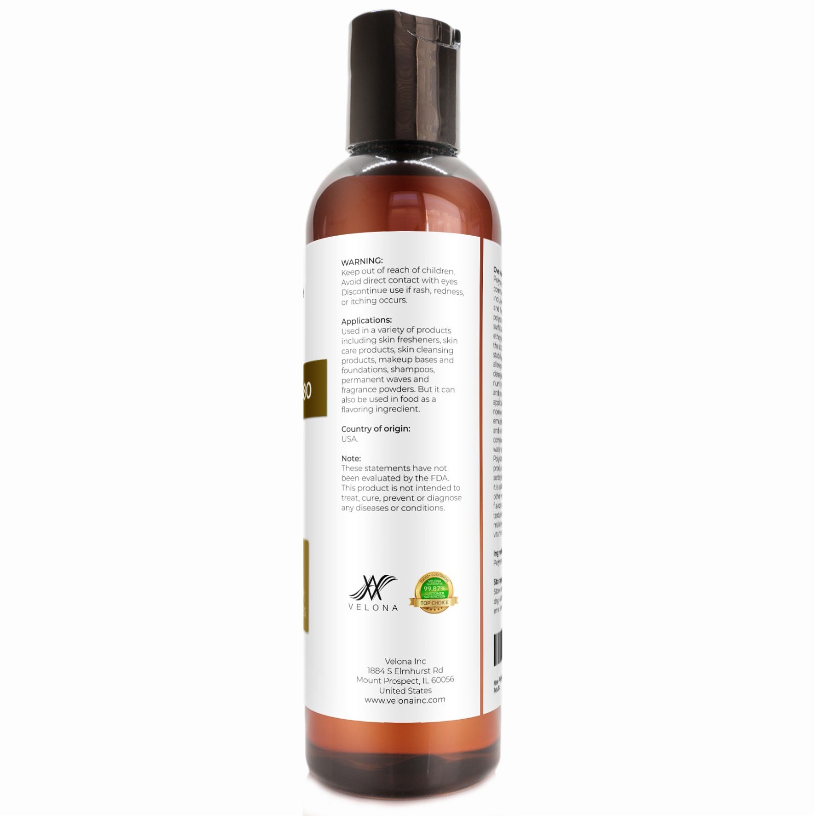 Polysorbate 80 by Velona – 4 oz Solubilizer, Food Cosmetic Grade Cooking, Bath