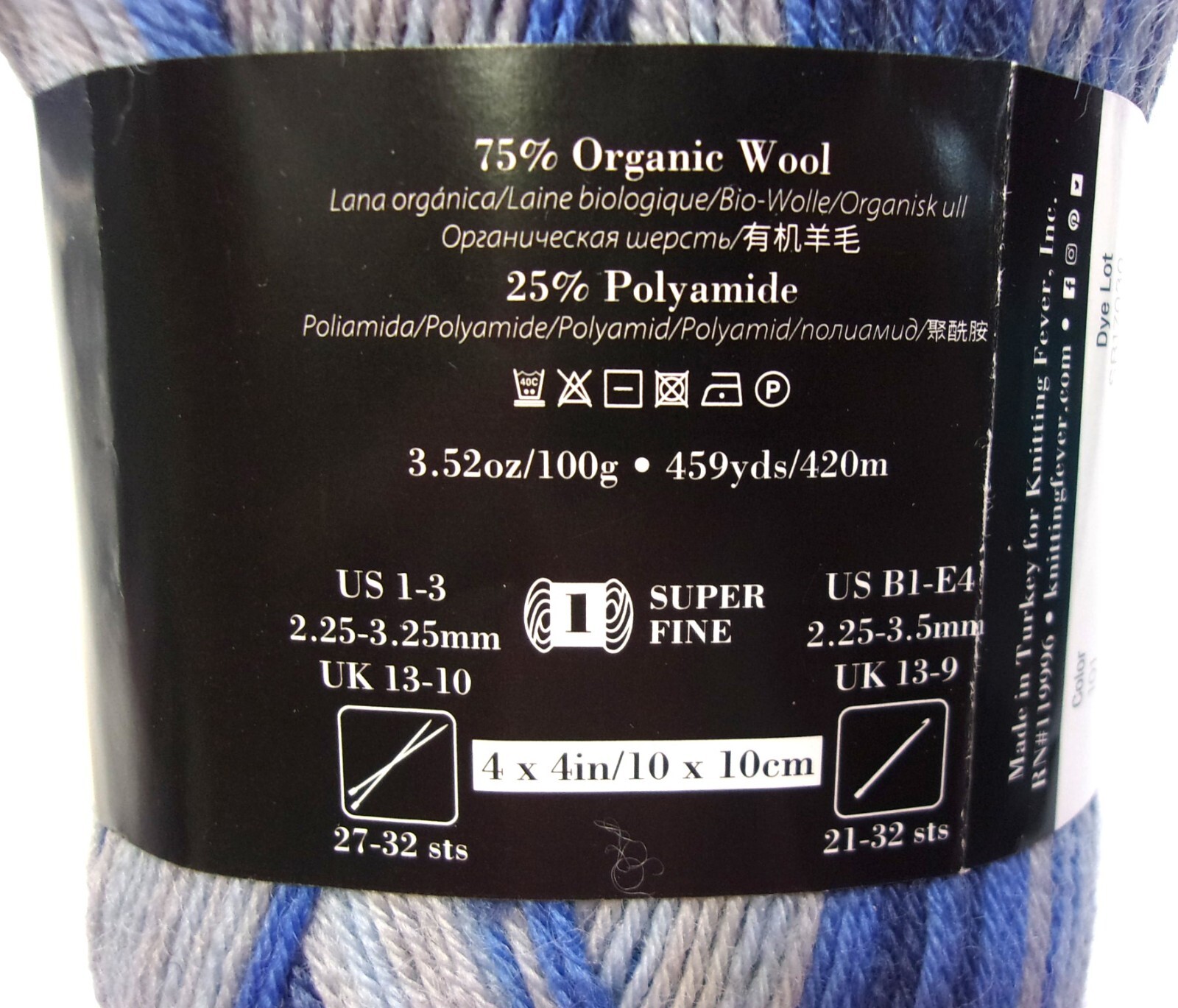 KFI Collection Indulgence Organic Merino Wool Blend Sock Yarn, Super Fine 1