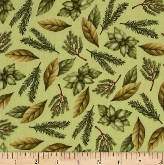 CLEARANCE – ‘JUST A PINCH’ TOSSED HERBS ON GREEN FABRIC – QUILTING TREASURES