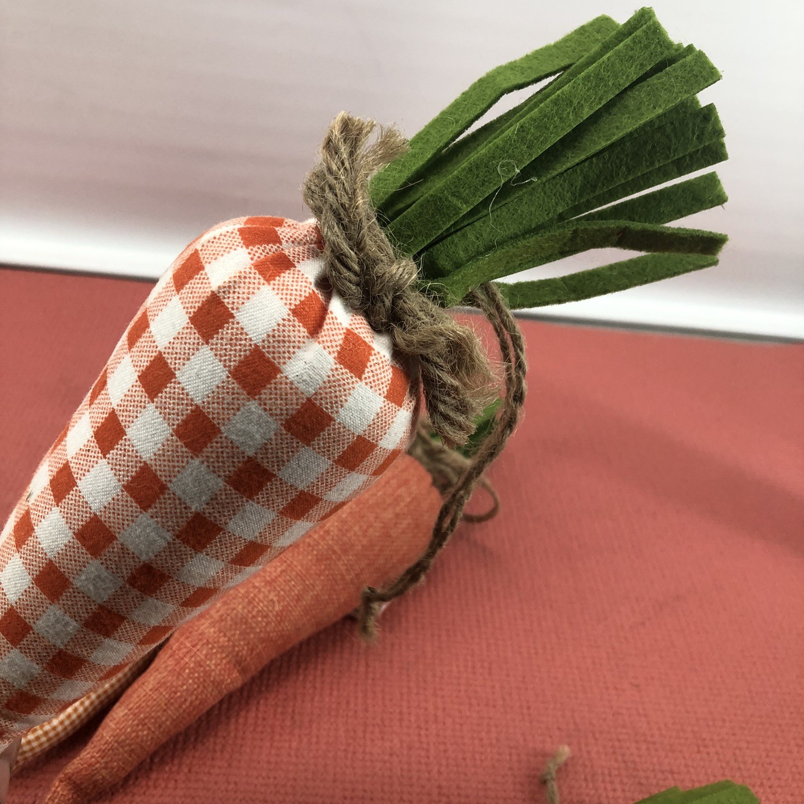 Lot Of 5 Orange Fabric Plush Carrots 🥕 🥕 With Felt Green Tops Decor Or Crafts