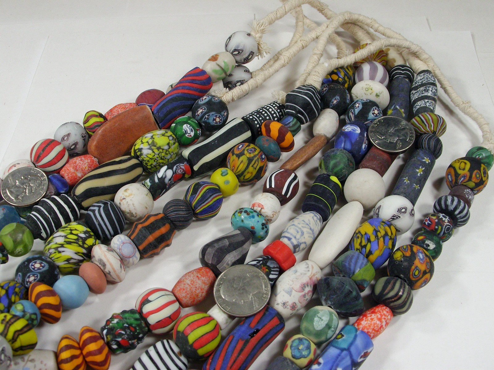4 Strands 24″ India Handmade 2nd Quality Replica African Trade Beads (PO-9) ⭐