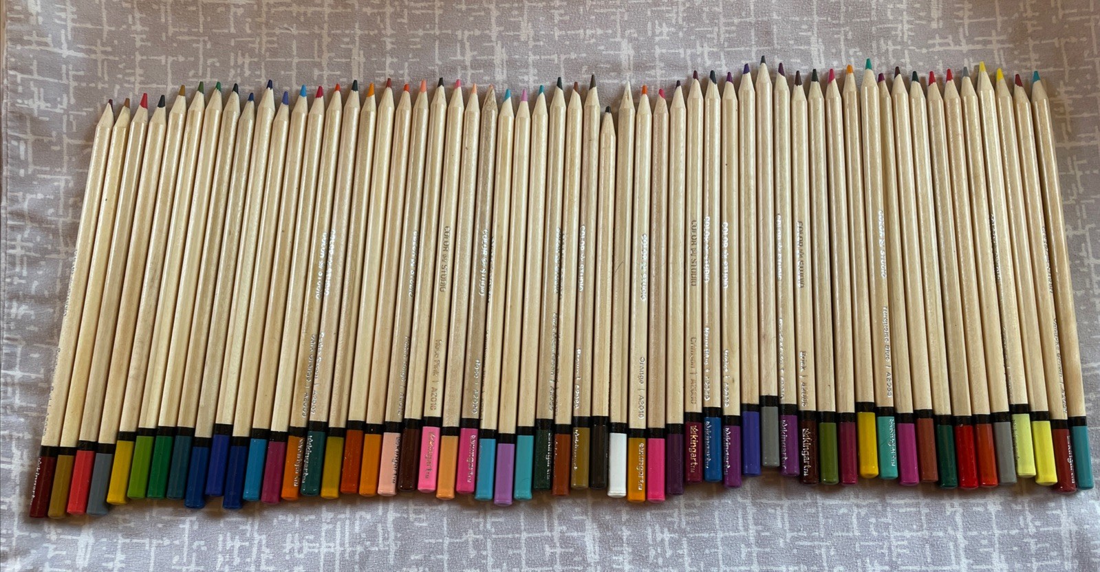 Kingart Studio, Colored Pencil Lot, Soft Wax-Based Cores, Set of 55 For All Ages