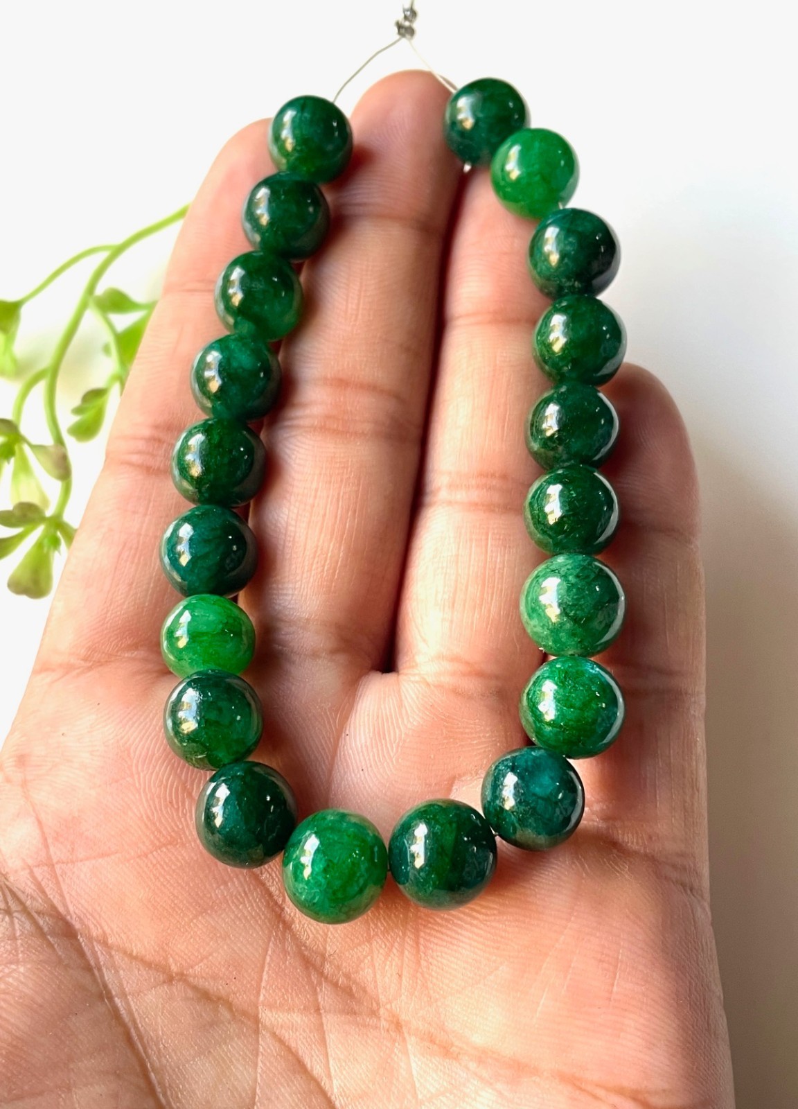 20 PCS~AAA+Natural Emerald Smooth Balls Sphere Loose Beads-6 MM , Emerald beads