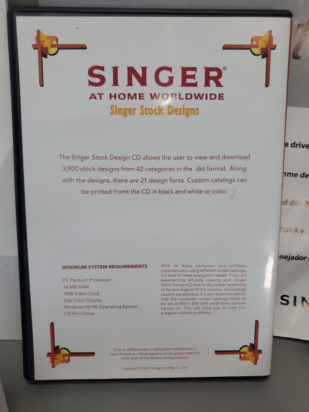 Singer Futura CE-250 Sewing Machine Embroidery Unit, Hoops, Manual, CDs + More