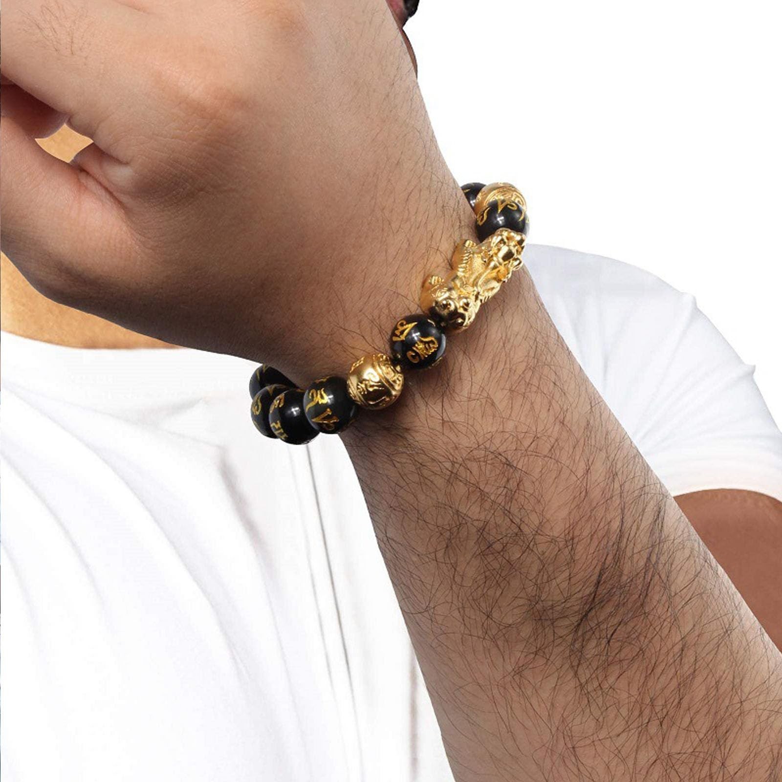 FengShui Wealth And Luck Bracelet, Feng Shui Black Obsidian Pixiu Wealth Br – 01