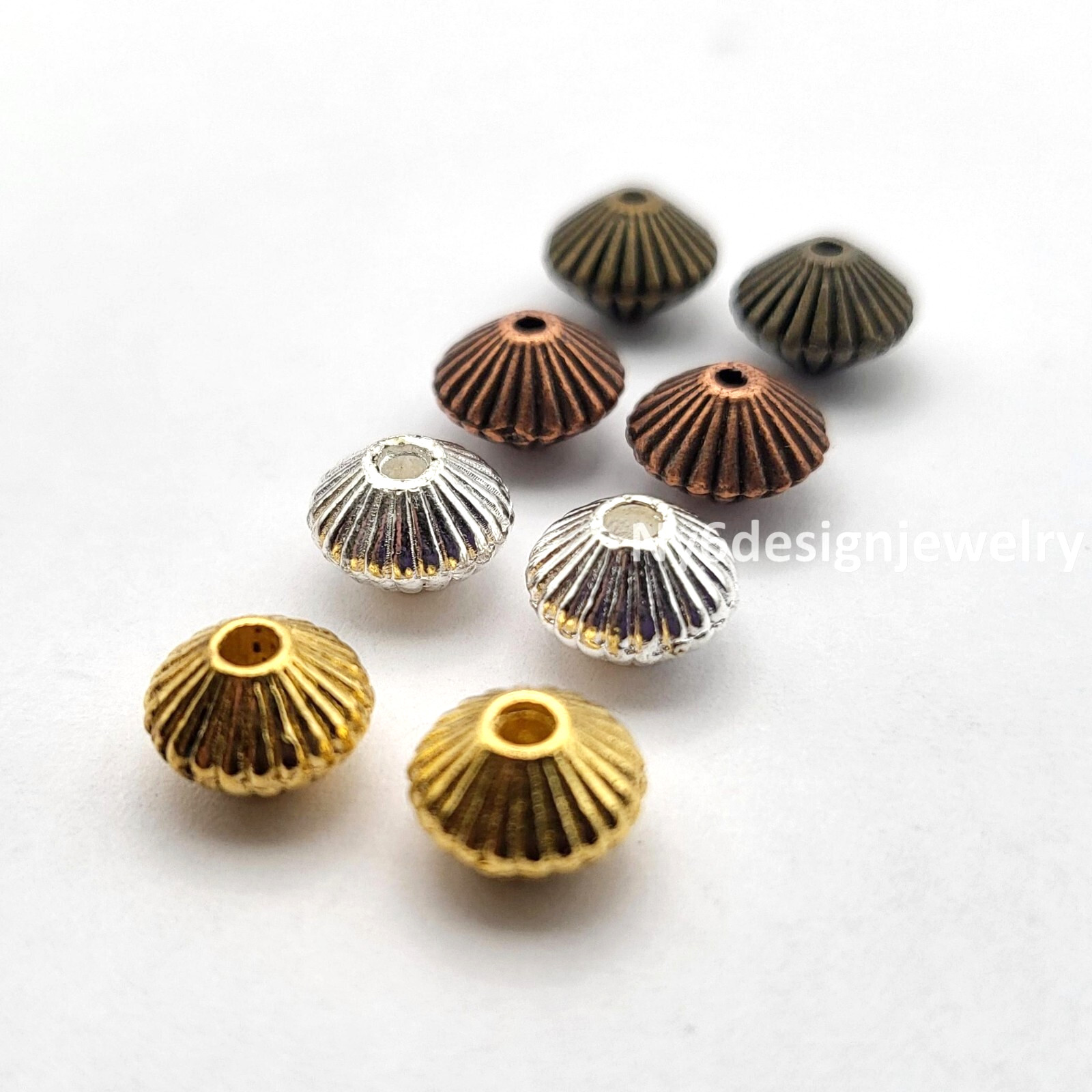 Bicone Spacer Beads 20pcs Copper Antique Brass Silver Gold Jewelry Finding 7mm