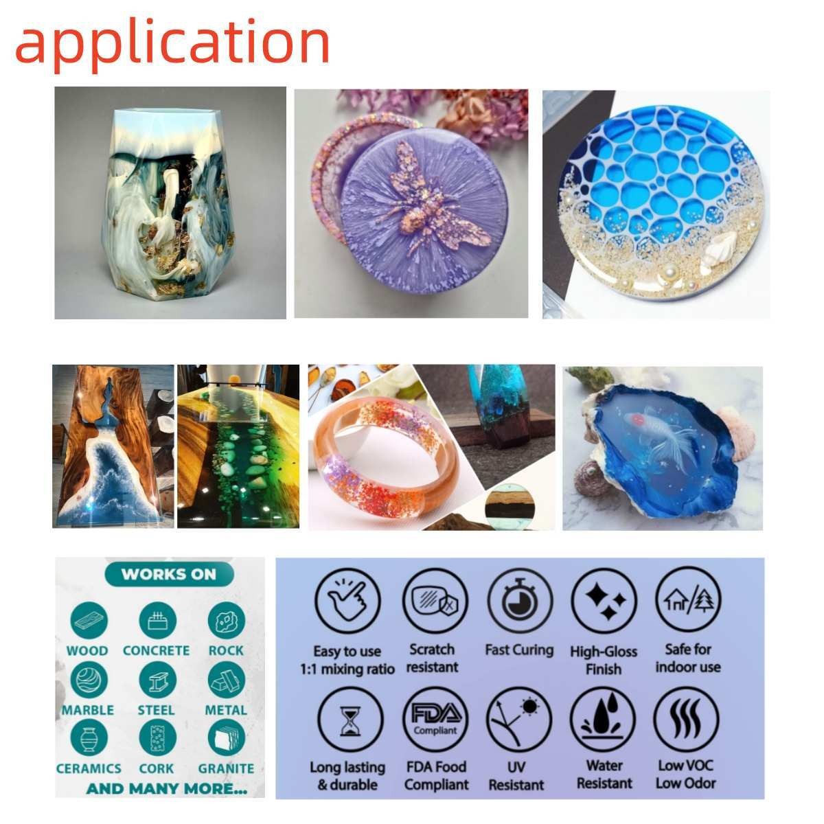 1:1 Clear Epoxy Resin – Bulk 32oz/64oz/1 Gallon/2 Gallons Kit – DIY Art Castings