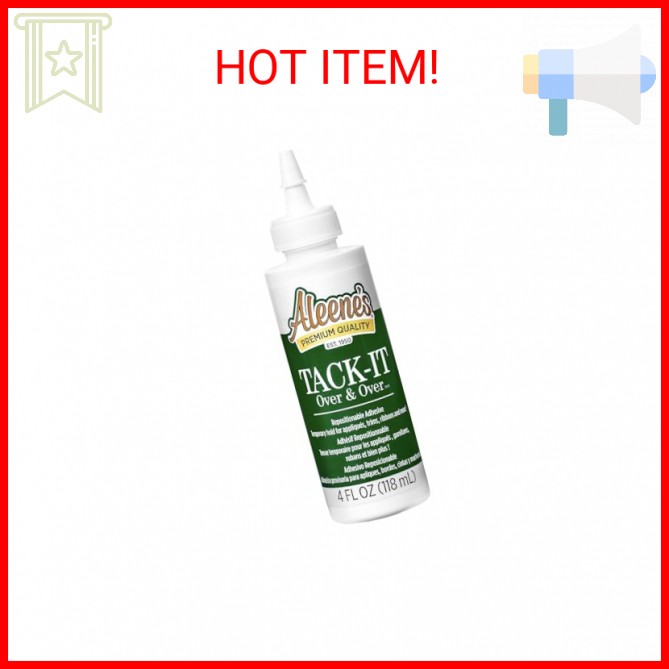 Aleene’s 29-2 Tack-It Over & Over Liquid Glue 4oz, Clear