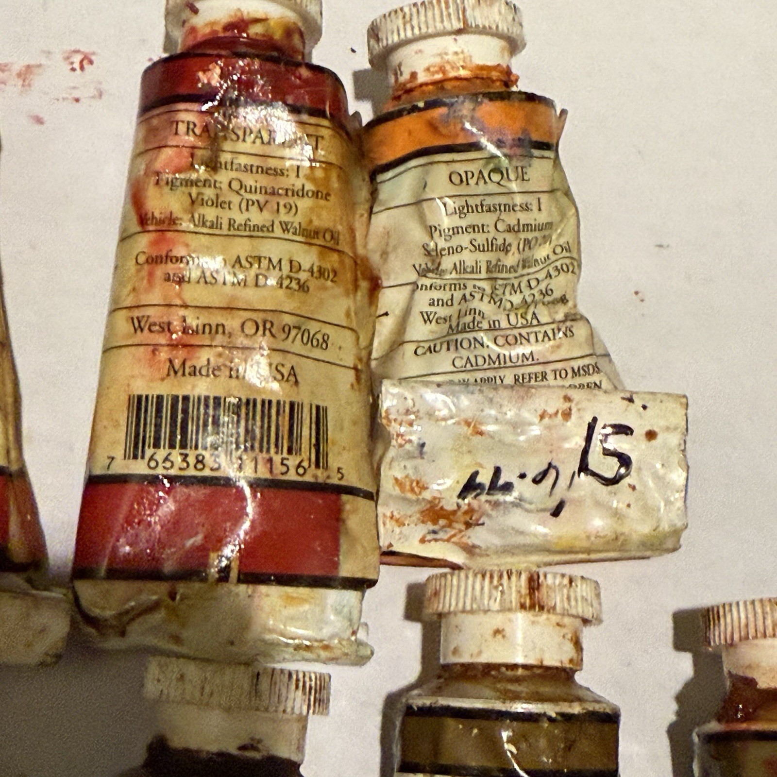M. Graham Artist VINTAGE Oil Paint Red Cadmium Yellow Blue Viridian Green RARE