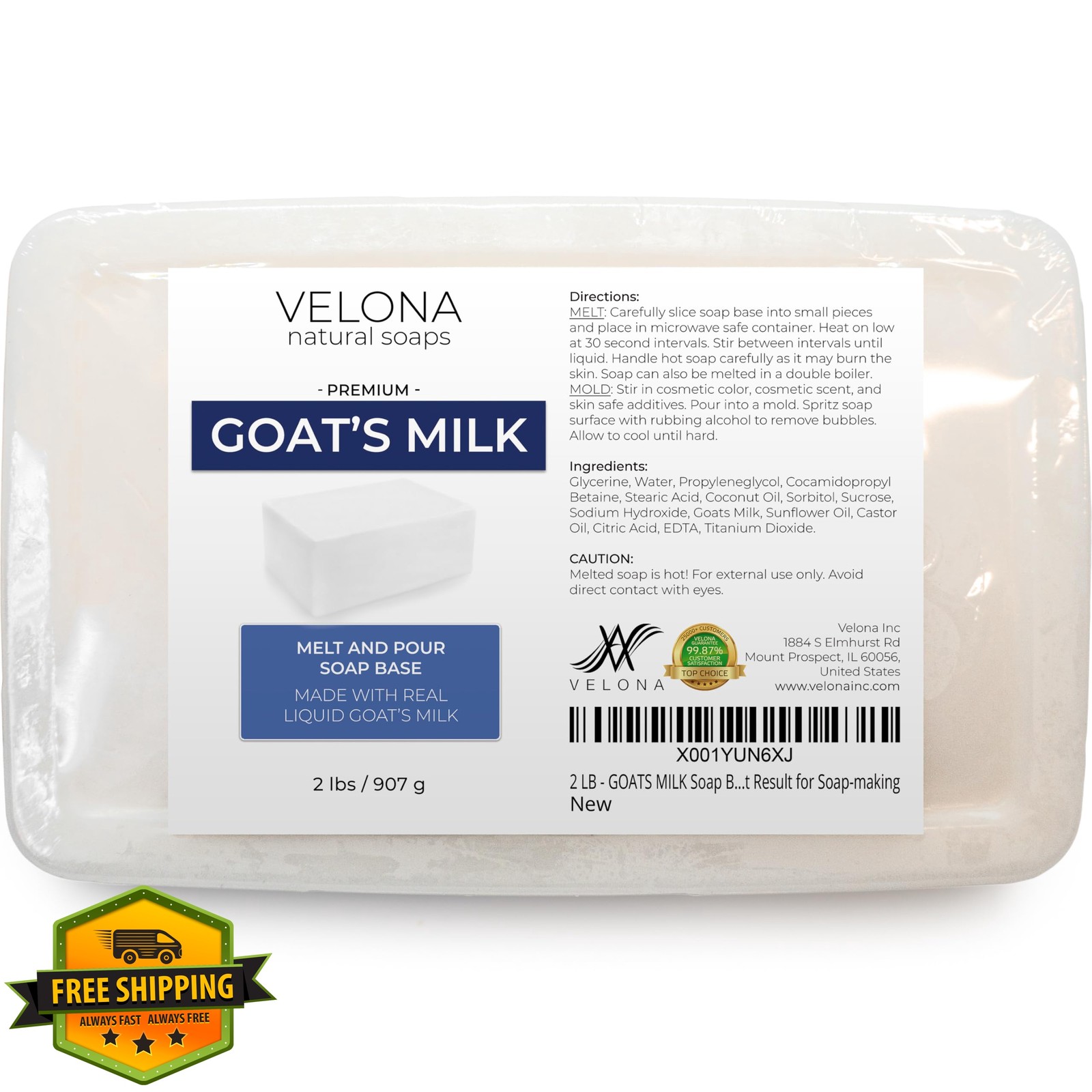 velona 2 LB – Goats Milk Soap Base SLS/SLES free | Melt and Pour | Natural Ba…