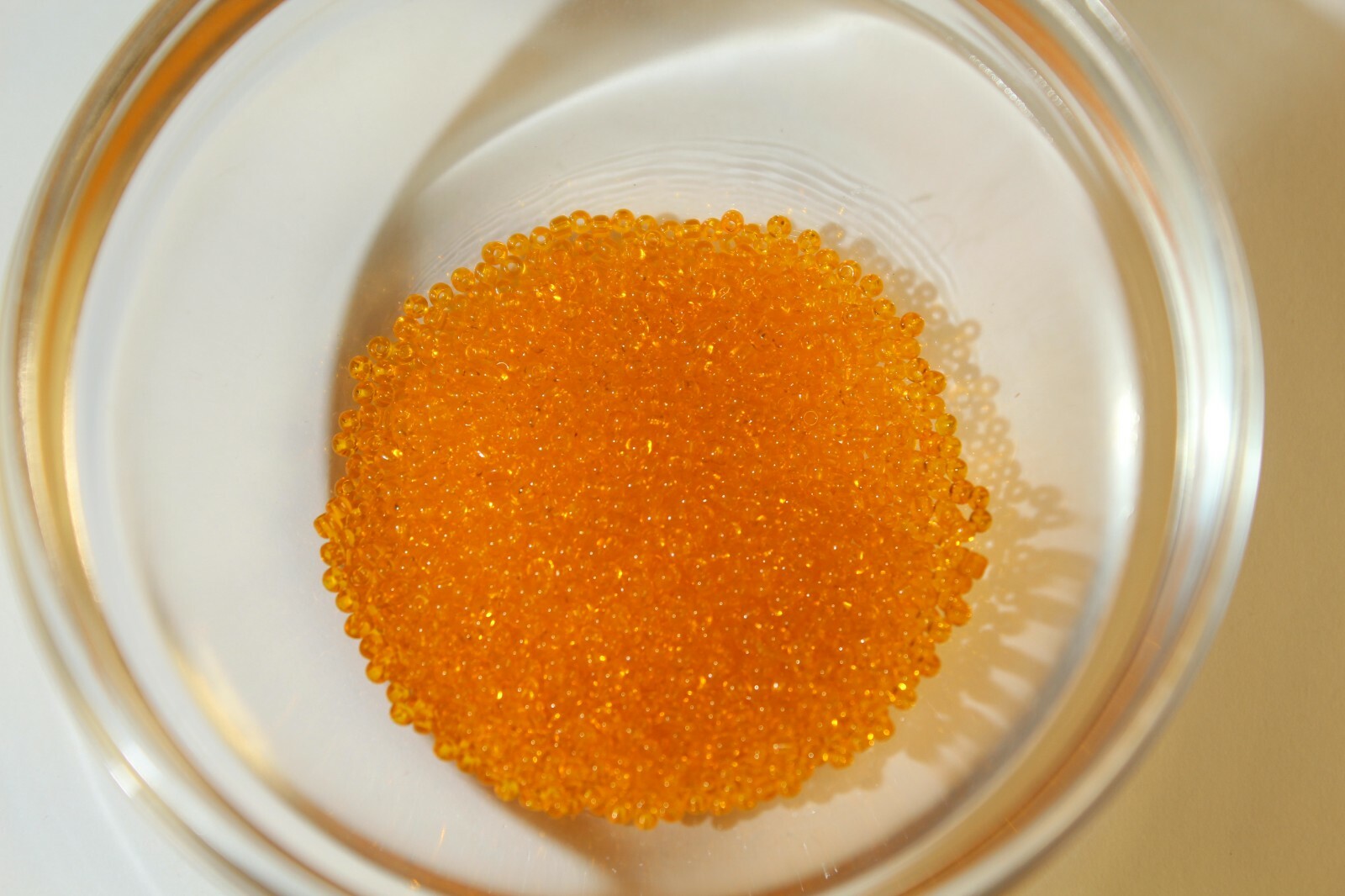 Vintage Antique Micro Seed Beads- 14/0 Transparent Tangerine Orange-3.9 gram bag