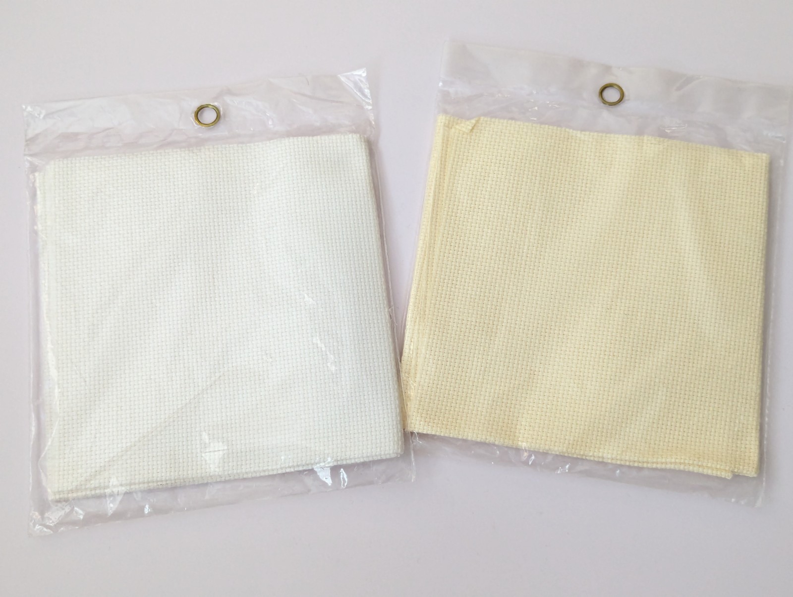 Needle Magic Cross Stitch Fabric 100% Cotton 14ct AIDA 12×18″ White & Ivory Set