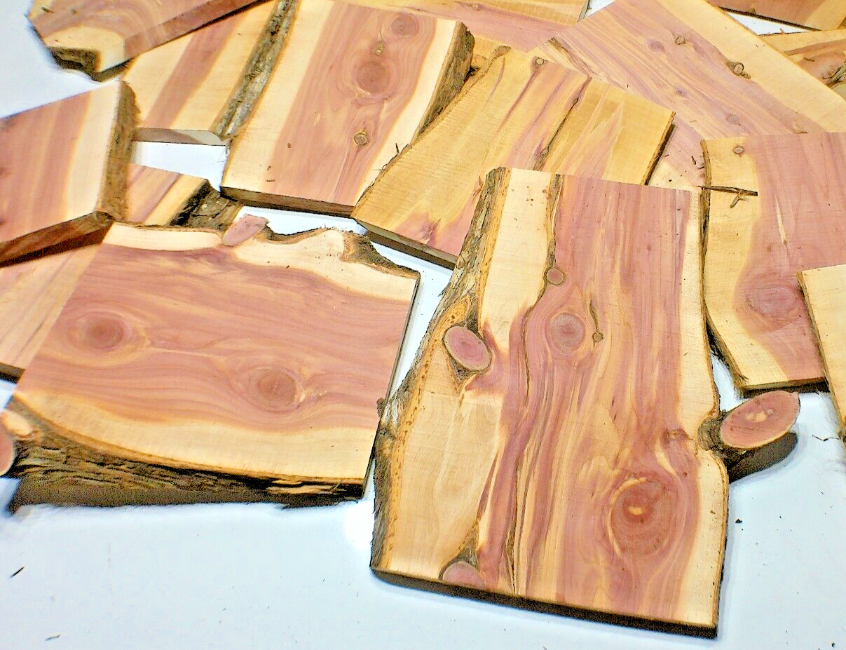 RED AROMATIC CEDAR Milled Dried Live Edge SLABs 1in Thick 10 Pounds Ships Free!