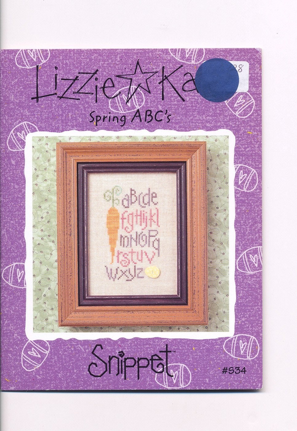 Lizzie Kate SPRING ABC’S Cross Stitch Leaflet ONLY carrot sampler / Easter