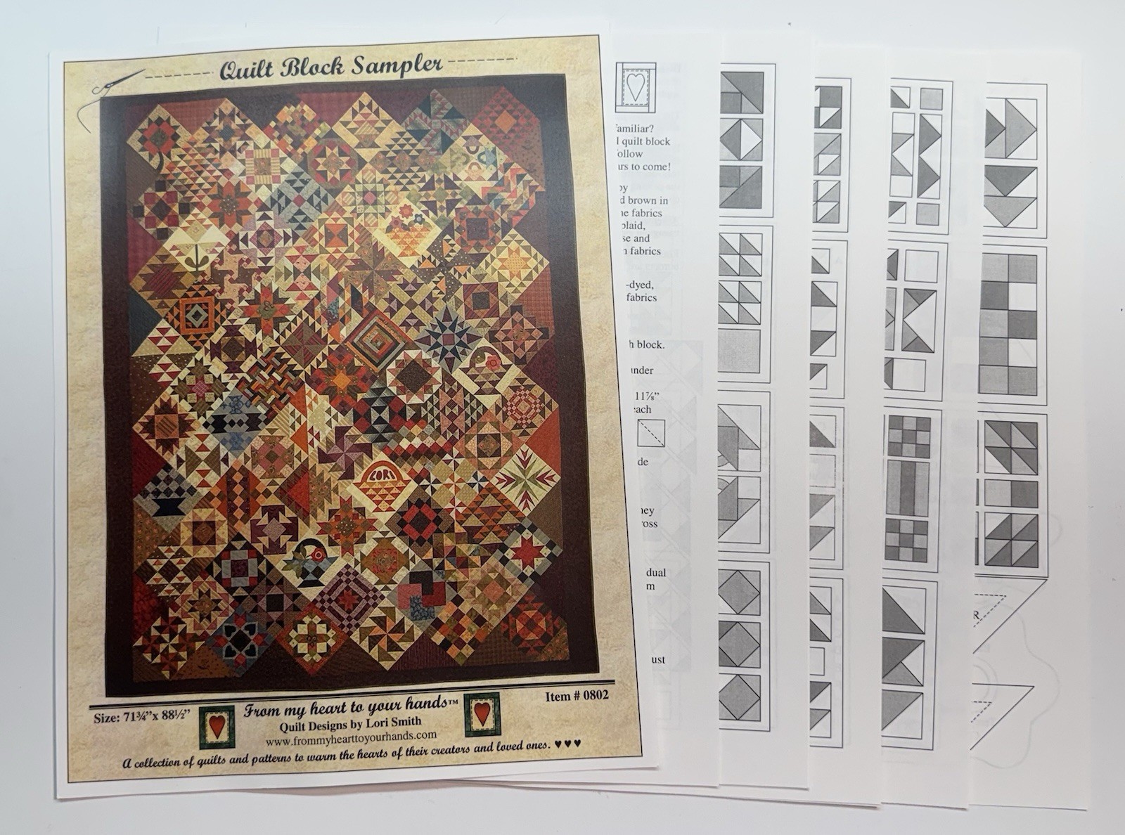 Lori Smith Quilt Block Sampler Pieced Quilt Pattern From My Heart To Your Hands