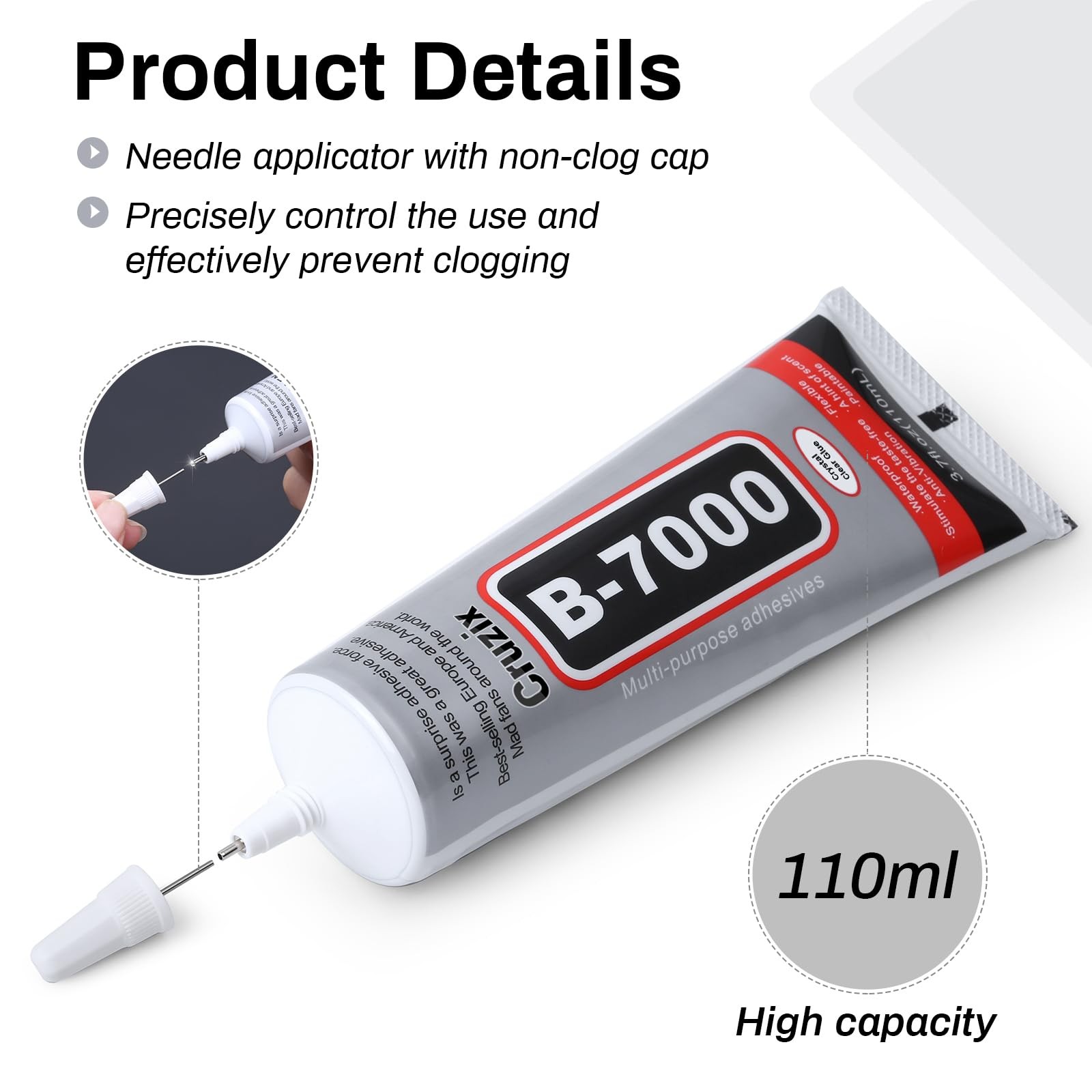 B7000 Jewelry Bead Glue for Making, 3.7 fl oz / 110 ml, 110 ml/ 3.7oz