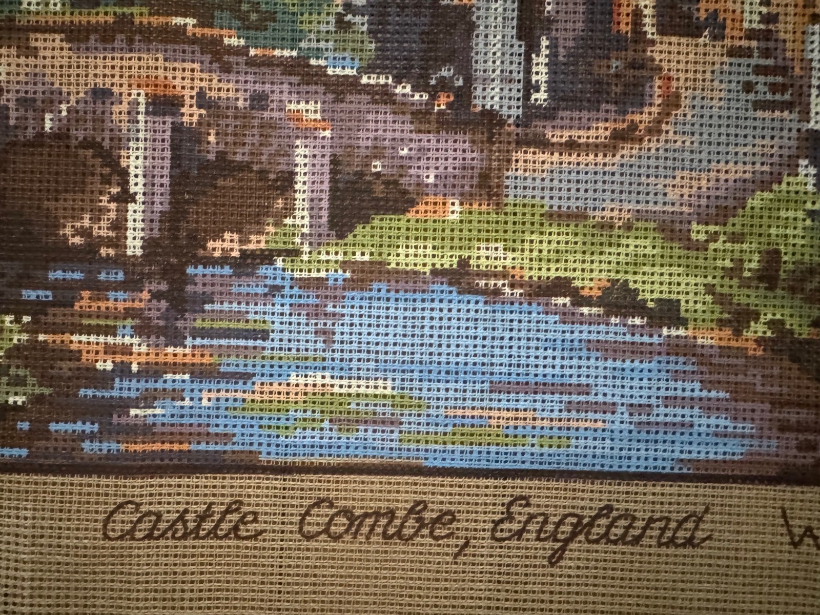 Needlepoint Canvas TAPEX VIENNA ” The Castle Combe, England”, Made in Austria