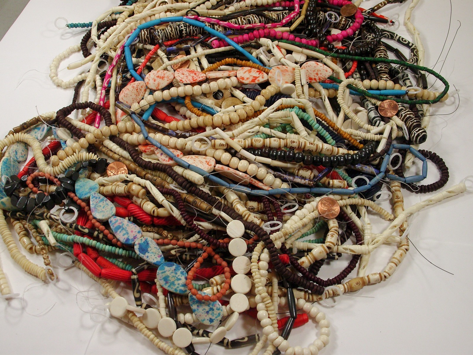 5 LBS Assorted Shapes and Sizes India Handmade Water Buffalo Bone Beads (EK-8) ⭐