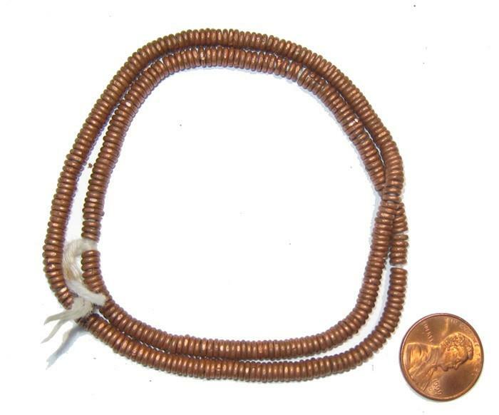 Kenya Copper Heishi Beads 4mm African 30 – 32cm Handmade