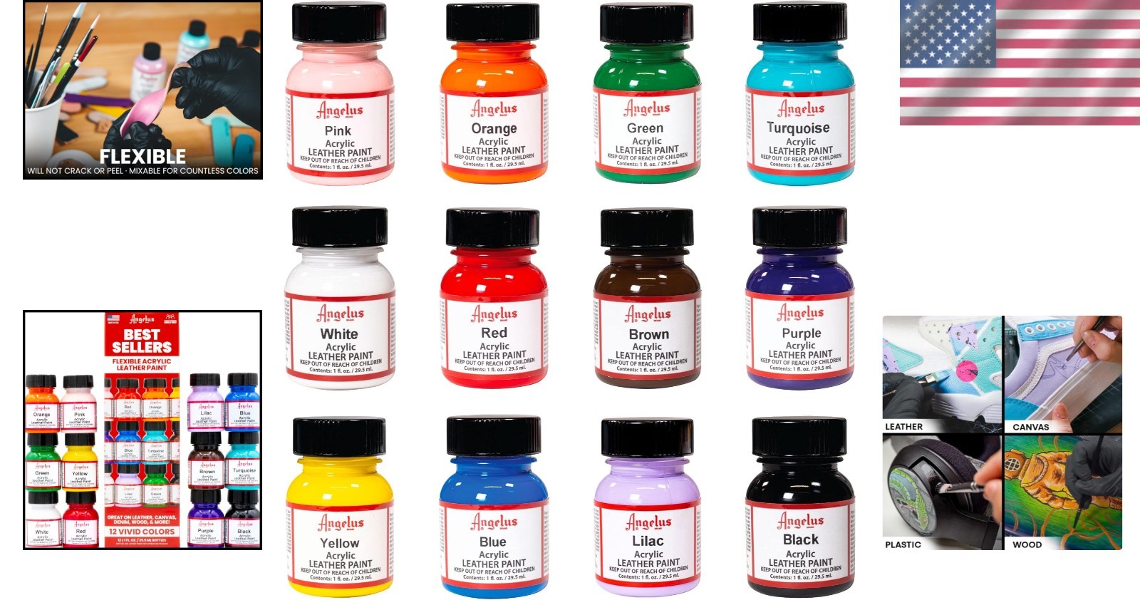 Paint for Shoes, Sneakers, Leather – 12 Colors
