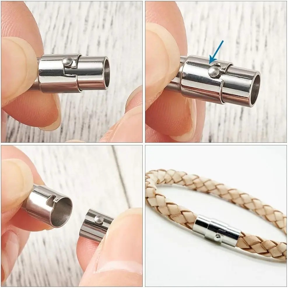 5Pcs Magnetic Clasps Connectors for Bracelet Necklace Leather Cord Closures
