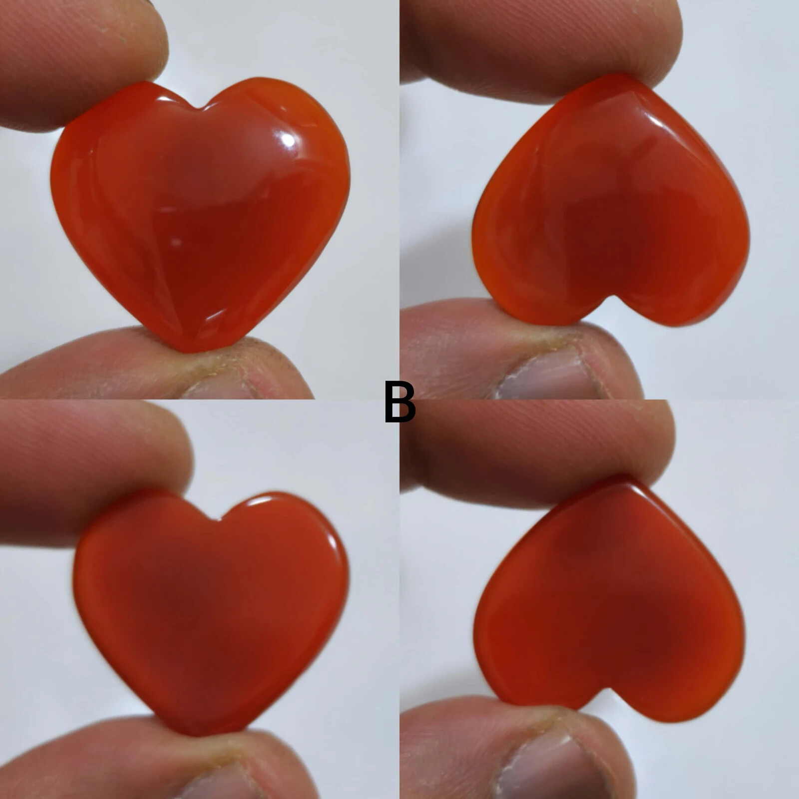 100% Natural Orange Onyx Heart Shape Cabochon Loose Gemstone Jewelry For Making