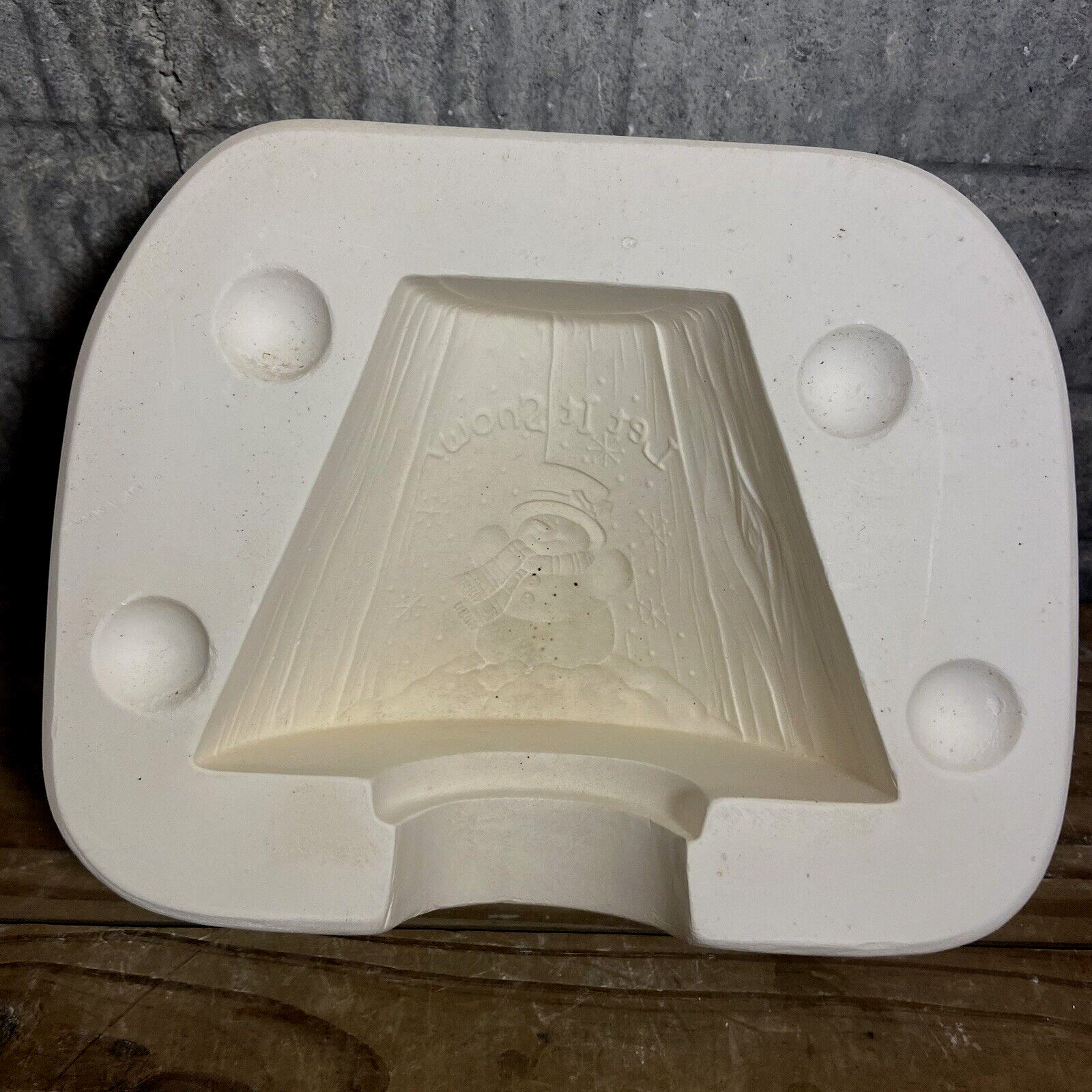 Kimple Creative Paradise 3320 Ceramic Slip Mold Snowman Candle Shade 5.75 Inch